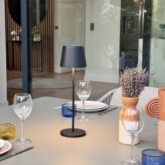 Lampe de table sans fil - LUMISKY - KELLY BLACK - Aluminium noir - LED