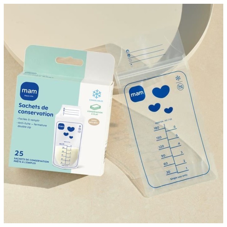 Sachets de conservation - MAM - Pack de 25 - 180 ml Sachets de conservation - MAM - Pack de 25 - 180 ml