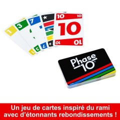 Phase 10 - Jeu de cartes - Mattel Games - Variante du rami, 108 cartes - Des 7 ans
