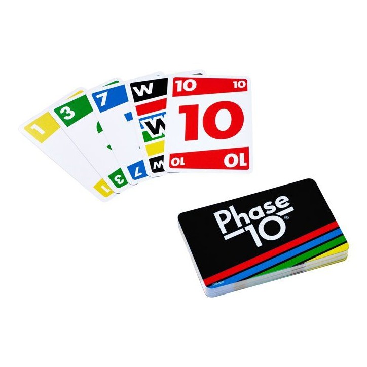 Phase 10 - Jeu de cartes - Mattel Games - Variante du rami, 108 cartes - Des 7 ans Phase 10 - Jeu de cartes - Mattel Games - Variante du rami, 108 cartes - Des 7 ans