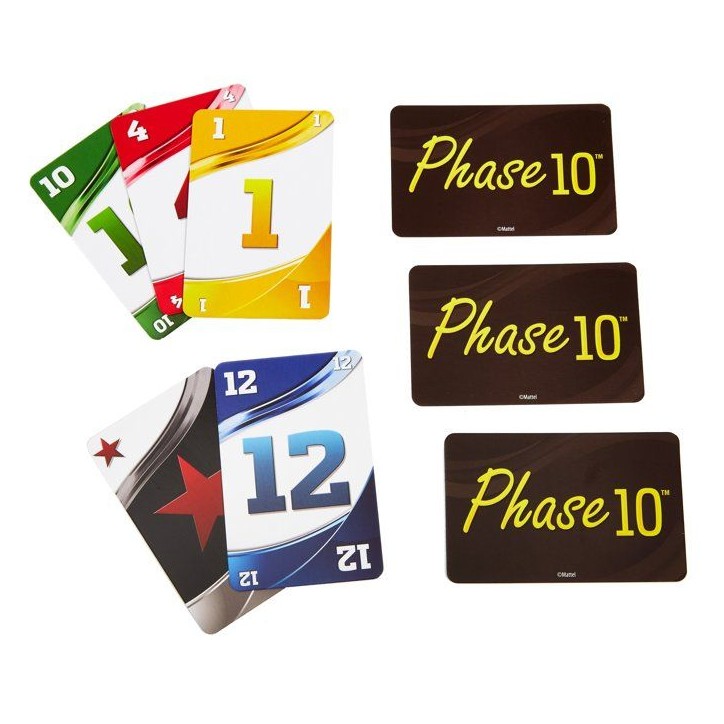 Phase 10 - Jeu de cartes - Mattel Games - Variante du rami, 108 cartes - Des 7 ans Phase 10 - Jeu de cartes - Mattel Games - Variante du rami, 108 cartes - Des 7 ans