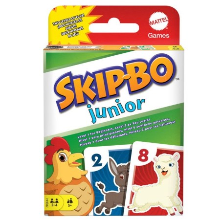 Skip-Bo Junior - Jeu de cartes - Mattel Games - 2 niveaux de jeu, 112