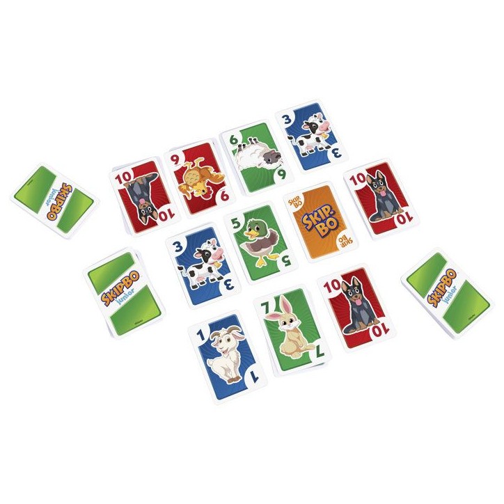 Skip-Bo Junior - Jeu de cartes - Mattel Games - 2 niveaux de jeu, 112 cartes - Des 5 ans Skip-Bo Junior - Jeu de cartes - Mattel Games - 2 niveaux de jeu, 112 cartes - Des 5 ans