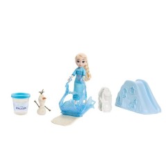 Coffret poupée - DISNEY LA REINE DES NEIGES - Elsa 14 cm - Avec pâte a neige, moule Olaf et luge de glace - Des 3 ans