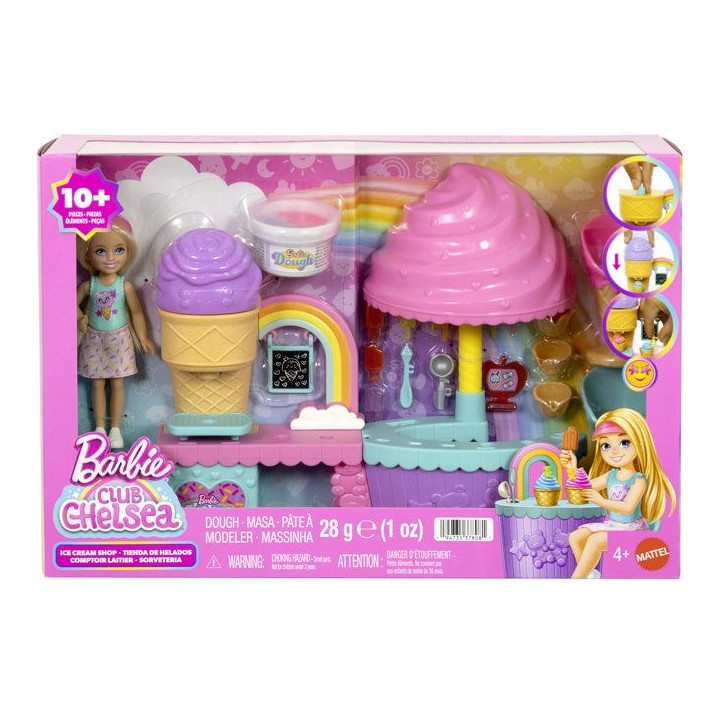 Coffret Boutique de glaces avec poupée - BARBIE Chelsea - JMJ42 - Pâte a modeler et 10 accessoires - Multicolore Coffret Boutique de glaces avec poupée - BARBIE Chelsea - JMJ42 - Pâte a modeler et 10 accessoires - Multicolore