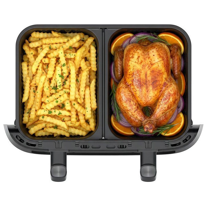 Air Fryer - MEDION - P25 XXL Flex M - Grande capacité 10,8 L - Séparateur - 3040 W - Finition Noir Mat - 43 x 38,8 x 31,5 cm
