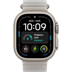 APPLE Watch Ultra 4 GPS + Cellular - 49mm - Boîtier Natural Titanium - Bracelet Translucent Grey Ocean Band