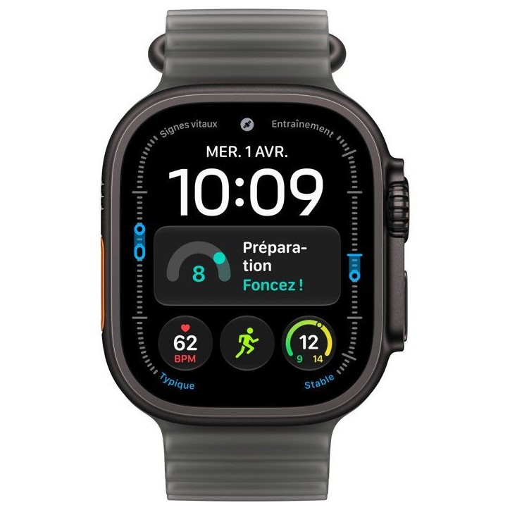 APPLE Watch Ultra 4 GPS + Cellular - 49mm - Boîtier Black Titanium - Bracelet Translucent Black Ocean Band