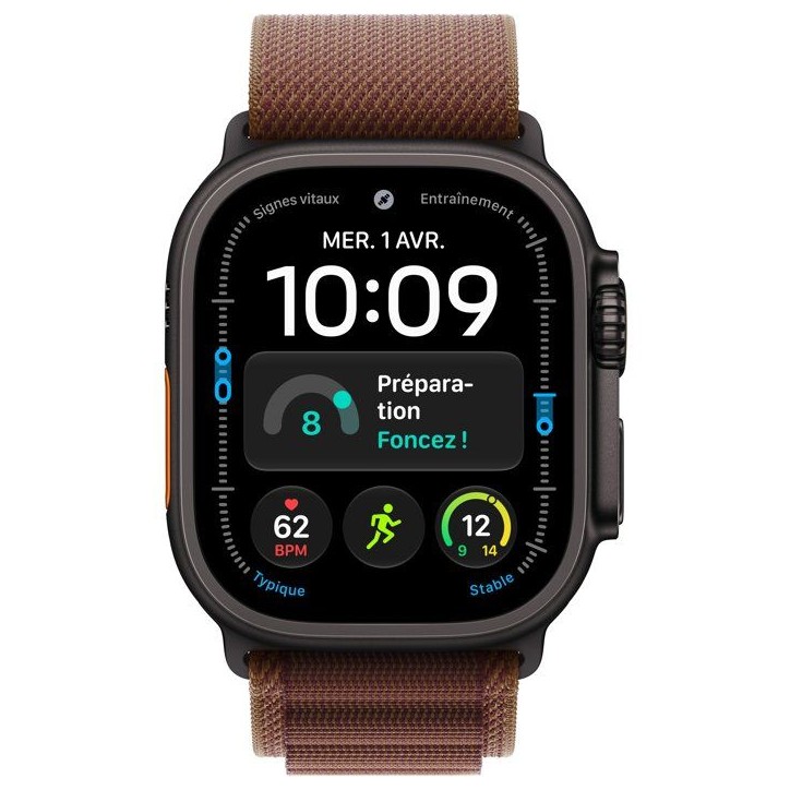 APPLE Watch Ultra 4 GPS + Cellular - 49mm - Boîtier Black Titanium - Bracelet Burgundy Alpine Loop - M APPLE Watch Ultra 4 GPS + Cellular - 49mm - Boîtier Black Titanium - Bracelet Burgundy Alpine Loop - M