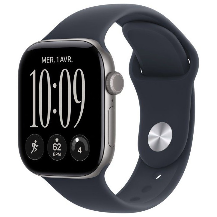 APPLE Watch Series 12 GPS - 42mm - Boîtier Space Grey Aluminium - Bracelet Navy Blue Sport Band - M/L