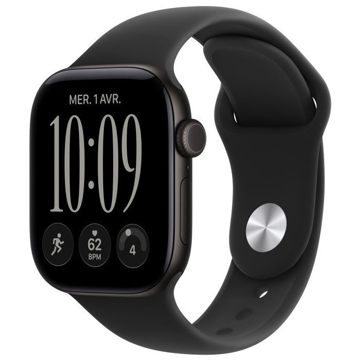 APPLE Watch Series 12 GPS - 42mm - Boîtier Black Aluminium - Bracelet Black Sport Band - M/L