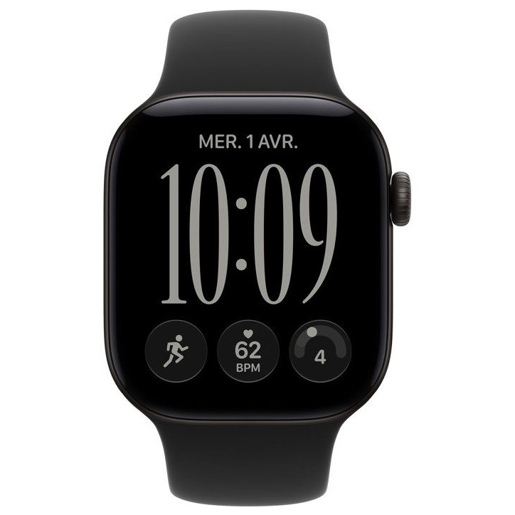 APPLE Watch Series 12 GPS - 42mm - Boîtier Black Aluminium - Bracelet Black Sport Band - M/L