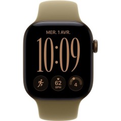 APPLE Watch Series 12 GPS - 42mm - Boîtier Dark Bronze Aluminium - Bracelet Olive Sport Band - S/M