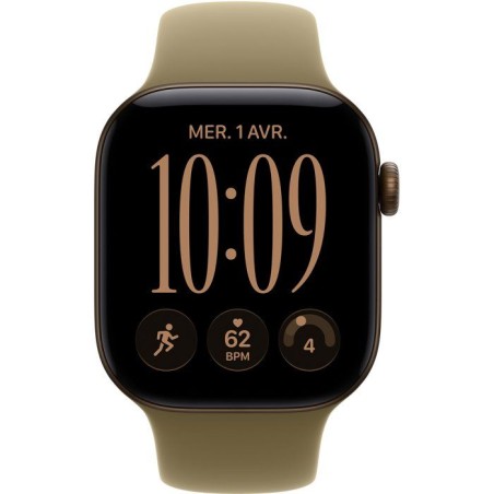 APPLE Watch Series 12 GPS - 42mm - Boîtier Dark Bronze Aluminium - Bracelet Olive Sport Band - S/M