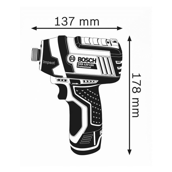 Visseuse a chocs BOSCH GDR 12V-105 sans chargeur ni batterie - Compacte et puissante