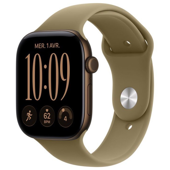 APPLE Watch Series 12 GPS - 46mm - Boîtier Dark Bronze Aluminium - Bracelet Olive Sport Band - M/L APPLE Watch Series 12 GPS - 46mm - Boîtier Dark Bronze Aluminium - Bracelet Olive Sport Band - M/L