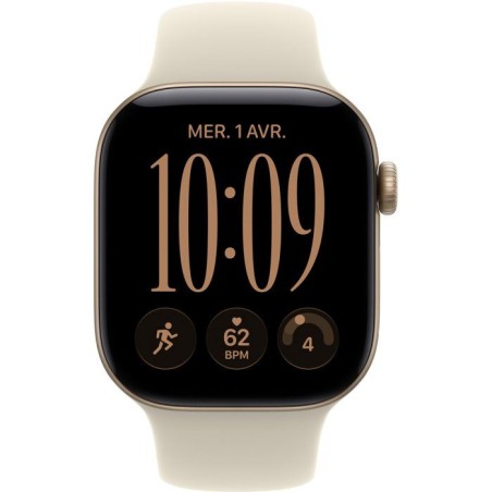 APPLE Watch Series 12 GPS + Cellular - 42mm - Boîtier Light Gold Aluminium - Bracelet Sand Sport Band - S/M