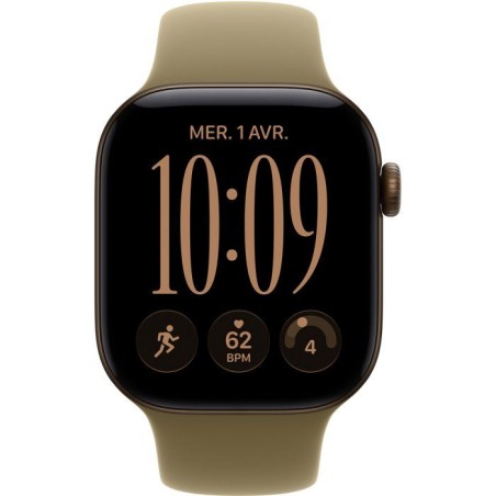 APPLE Watch Series 12 GPS + Cellular - 42mm - Boîtier Dark Bronze Aluminium - Bracelet Olive Sport Band - S/M