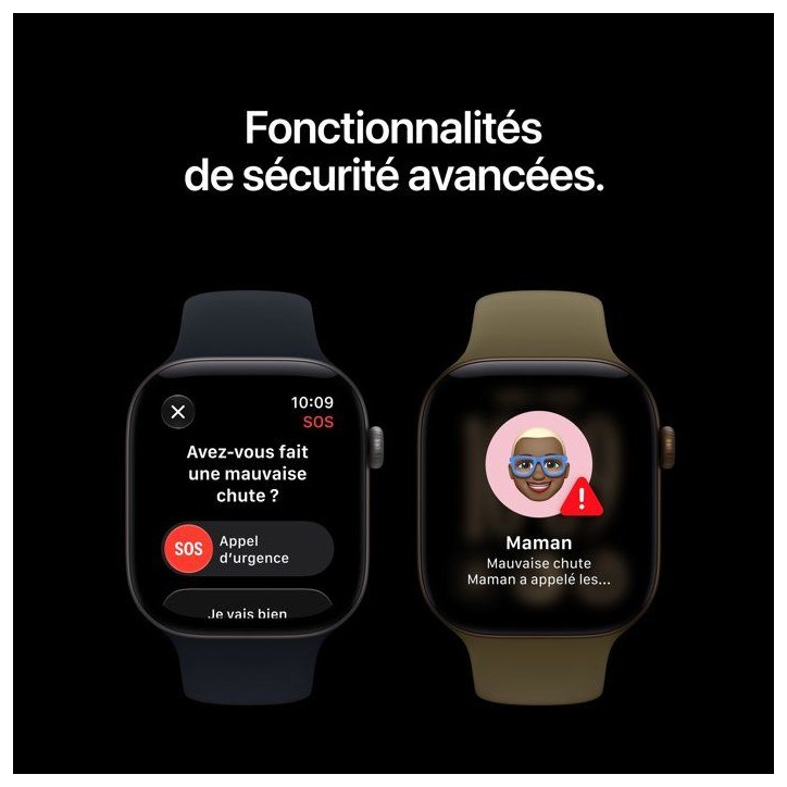 APPLE Watch Series 12 GPS + Cellular - 46mm - Boîtier Black Aluminium - Bracelet Black Sport Band - S/M APPLE Watch Series 12 GPS + Cellular - 46mm - Boîtier Black Aluminium - Bracelet Black Sport Band - S/M