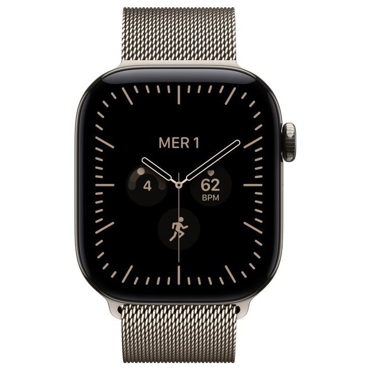 APPLE Watch Series 12 GPS + Cellular - 42mm - Boîtier Natural Titanium - Bracelet Natural Milanese Loop