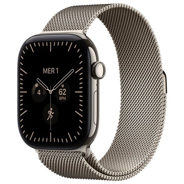 APPLE Watch Series 12 GPS + Cellular - 46mm - Boîtier Natural Titanium - Bracelet Natural Milanese Loop - M/L APPLE Watch Series 12 GPS + Cellular - 46mm - Boîtier Natural Titanium - Bracelet Natural Milanese Loop - M/L