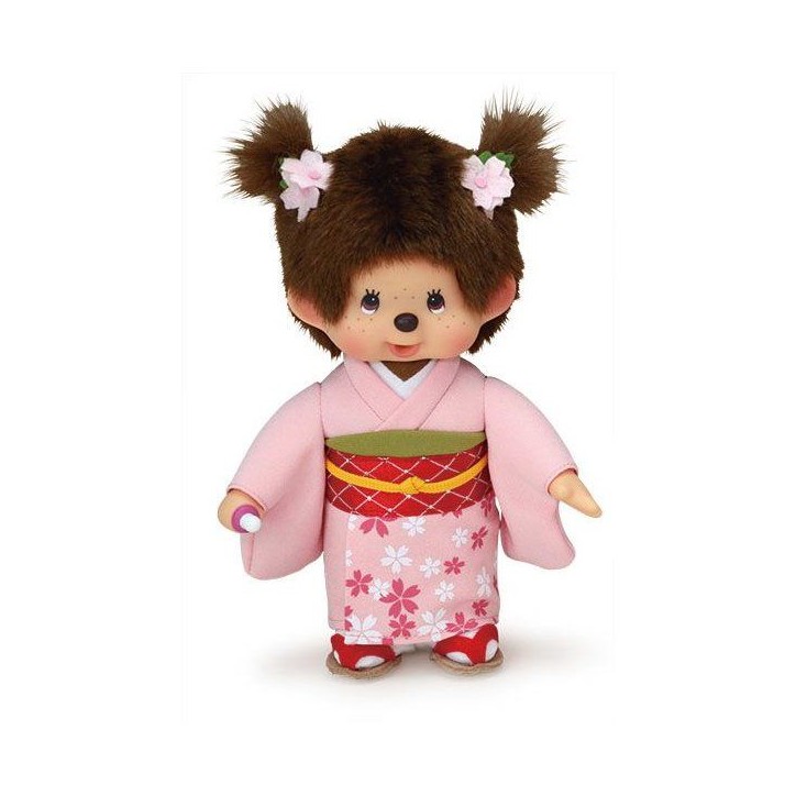 Peluche - MONCHHICHI - Kimono Rose SE260799 - 20 cm - Habillage - Collection
