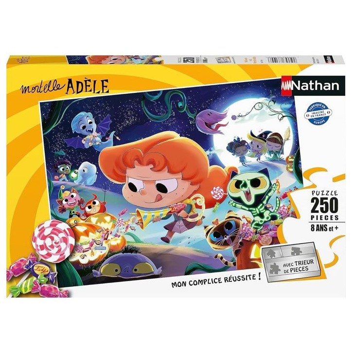 Puzzle - NATHAN - Halloween avec Mortelle Adele - 250 pieces - 49 x 36 cm - Des 6 ans