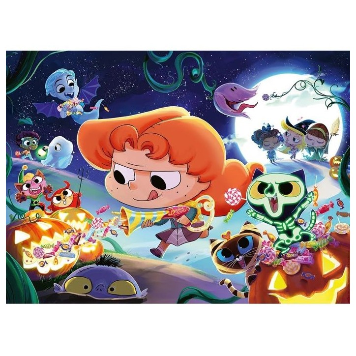 Puzzle - NATHAN - Halloween avec Mortelle Adele - 250 pieces - 49 x 36 cm - Des 6 ans
