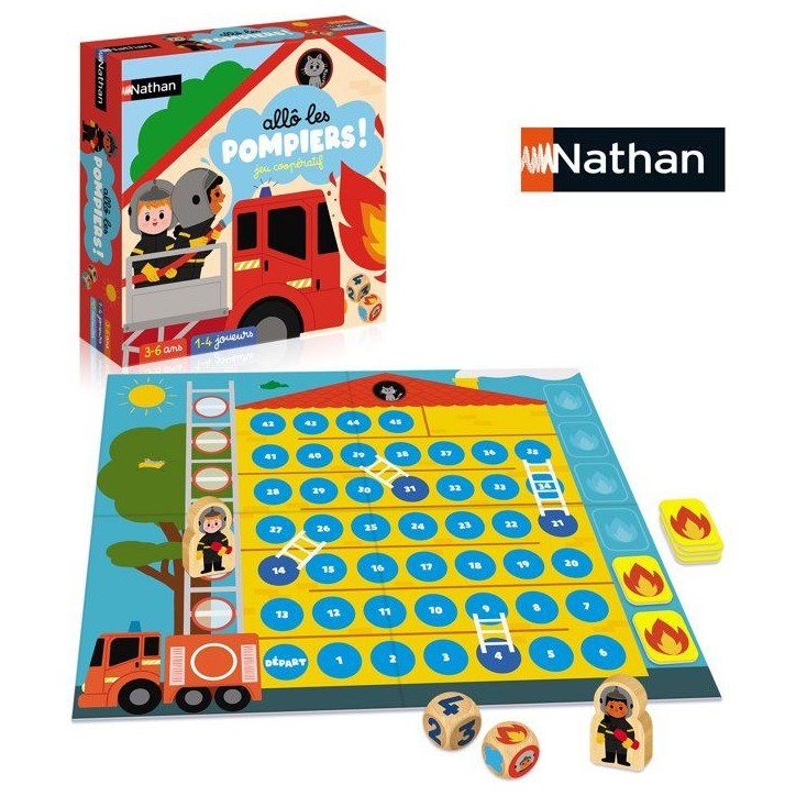 Allô les pompiers ! - Jeu d'apprentissage - NATHAN - 1 a 4 joueurs - Des 3 ans Allô les pompiers ! - Jeu d'apprentissage - NATHAN - 1 a 4 joueurs - Des 3 ans
