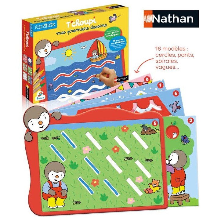 T'Choupi Mes premiers dessins - Jeu d'apprentissage - NATHAN - 16 modeles - Des 2 ans T'Choupi Mes premiers dessins - Jeu d'apprentissage - NATHAN - 16 modeles - Des 2 ans