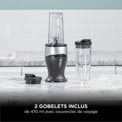 Ninja QB3001EUS – Blender Slim Nutri Ninja 700 W, 2 gobelets 470 ml,