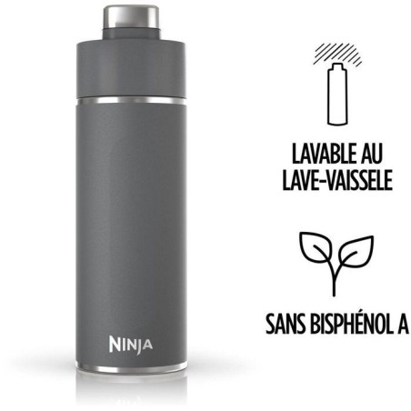 Gourde isotherme Thirsti - NINJA - Gris foncé - 530 ml - Acier inoxyd