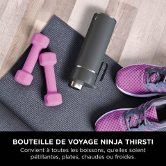 Gourde isotherme Thirsti - NINJA - Gris foncé - 530 ml - Acier inoxyd