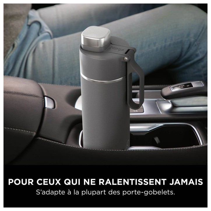 Gourde isotherme Thirsti - NINJA - Gris foncé - 530 ml - Acier inoxydable