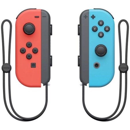 Paire de manettes Joy-Con Rouge Néon & Bleu Néon pour Nintendo Switch (Batterie remplaçable)