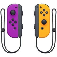 Paire de manettes Joy-Con Violet Néon & Orange Néon pour Nintendo Switch (Batterie remplaçable)