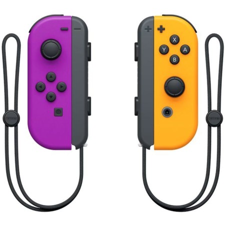 Paire de manettes Joy-Con Violet Néon & Orange Néon pour Nintendo Switch (Batterie remplaçable)