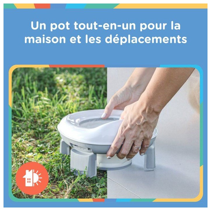 Pot de voyage portable pour tout-petits - NUBY - Avec sac de rangement - Gris / Blanc Pot de voyage portable pour tout-petits - NUBY - Avec sac de rangement - Gris / Blanc