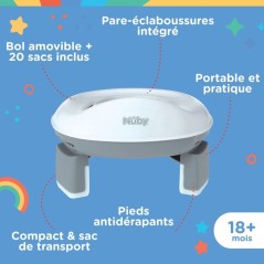 Pot de voyage portable pour tout-petits - NUBY - Avec sac de rangement