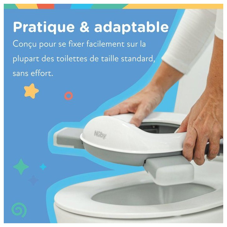 Pot de voyage portable pour tout-petits - NUBY - Avec sac de rangement - Gris / Blanc Pot de voyage portable pour tout-petits - NUBY - Avec sac de rangement - Gris / Blanc