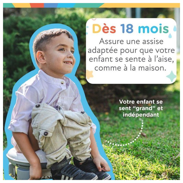 Pot de voyage portable pour tout-petits - NUBY - Avec sac de rangement - Gris / Blanc Pot de voyage portable pour tout-petits - NUBY - Avec sac de rangement - Gris / Blanc