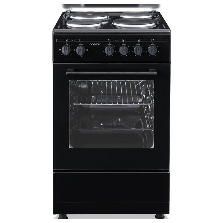 Cuisiniere électrique - OCEANIC - OCEACE5060B - 4 feux - 6800 W - L49,8 x P61 x H 86 cm - Noir