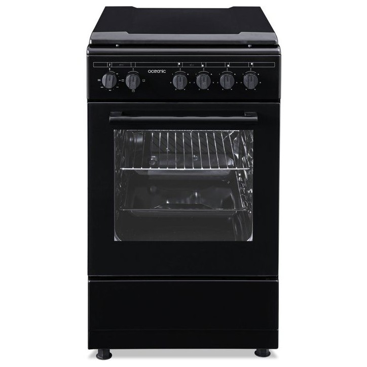 Cuisiniere électrique - OCEANIC - OCEACE5060B - 4 feux - 6800 W - L49,8 x P61 x H 86 cm - Noir
