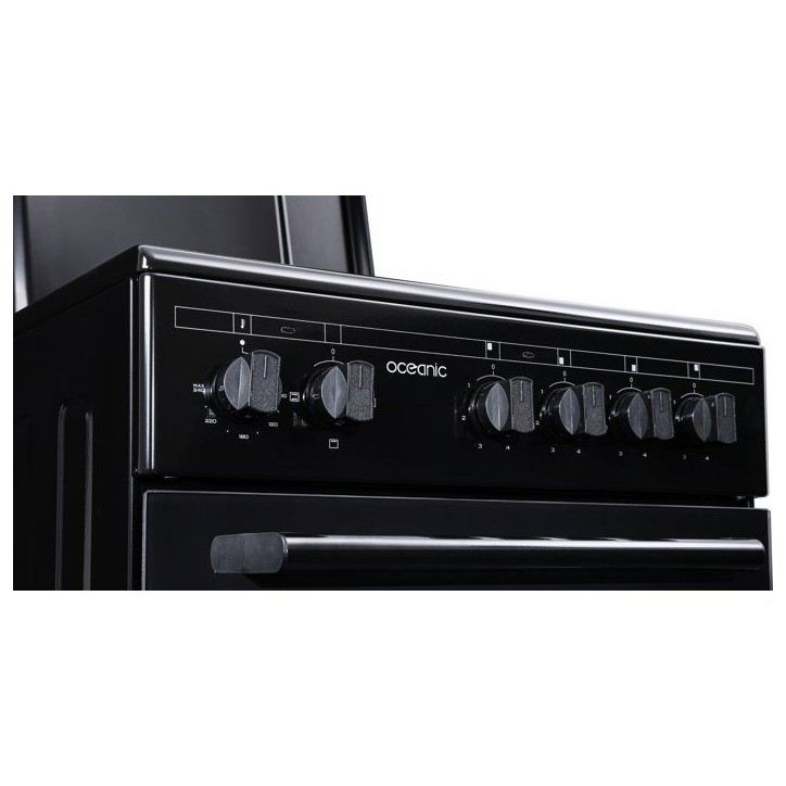 Cuisiniere électrique - OCEANIC - OCEACE5060B - 4 feux - 6800 W - L49,8 x P61 x H 86 cm - Noir