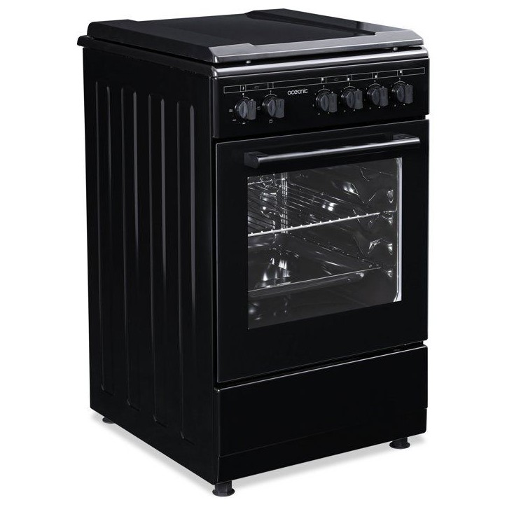 Cuisiniere électrique - OCEANIC - OCEACE5060B - 4 feux - 6800 W - L49,8 x P61 x H 86 cm - Noir