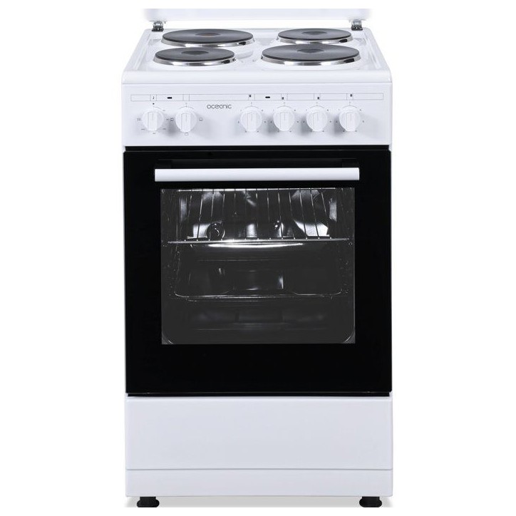Cuisiniere électrique - OCEANIC - OCEACE5060W - 4 feux - 6800 W - L49,8 x P61 x H 86 cm - Blanc Cuisiniere électrique - OCEANIC - OCEACE5060W - 4 feux - 6800 W - L49,8 x P61 x H 86 cm - Blanc
