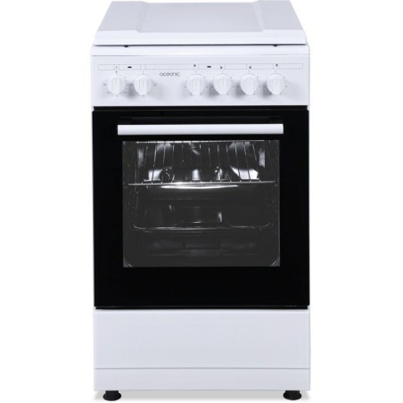 Cuisiniere électrique - OCEANIC - OCEACE5060W - 4 feux - 6800 W - L49,8 x P61 x H 86 cm - Blanc