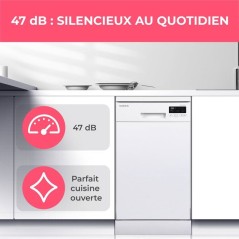 Lave-vaisselle pose libre OCEANIC OCEALV1047W - 10 couverts - Inductio