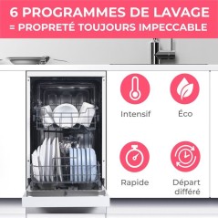 Lave-vaisselle pose libre OCEANIC OCEALV1047W - 10 couverts - Inductio