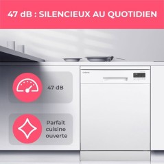Lave-vaisselle pose libre OCEANIC OCEALV1247DWP - 12 couverts - Induct